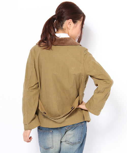 BEAMS BOY（ビームスボーイ）の「BEAMS BOY / コットンナイロン パラフィンショートコート（その他アウター・レディース・ベージュ/オリーブ・ONE SIZE）」の4枚目の写真