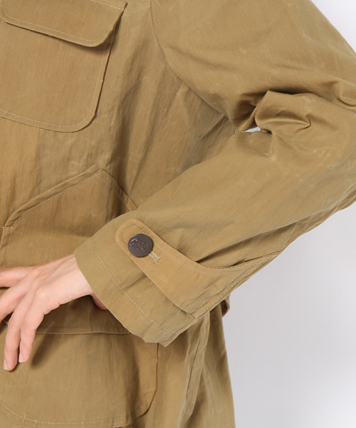 BEAMS BOY（ビームスボーイ）の「BEAMS BOY / コットンナイロン パラフィンショートコート（その他アウター・レディース・ベージュ/オリーブ・ONE SIZE）」の7枚目の写真