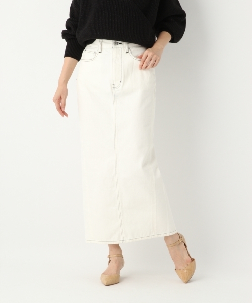 A part by(アパートバイ)の「デニムロングタイトスカート 777268 (デニムスカート・レディース・ホワイト/ブラック/ネイビー・MEDIUM/LARGE)」の13枚目の写真