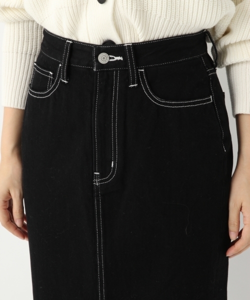 A part by(アパートバイ)の「デニムロングタイトスカート 777268 (デニムスカート・レディース・ホワイト/ブラック/ネイビー・MEDIUM/LARGE)」の8枚目の写真