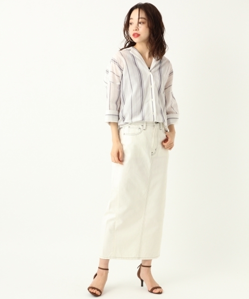 A part by(アパートバイ)の「デニムロングタイトスカート 777268 (デニムスカート・レディース・ホワイト/ブラック/ネイビー・MEDIUM/LARGE)」の17枚目の写真