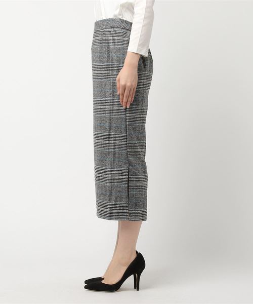 Re:EDIT（リエディ）の「サイドスリットグレンチェックタイトロングスカート（スカート・レディース・オレンジ/ブルー・LARGE/MEDIUM）」の3枚目の写真