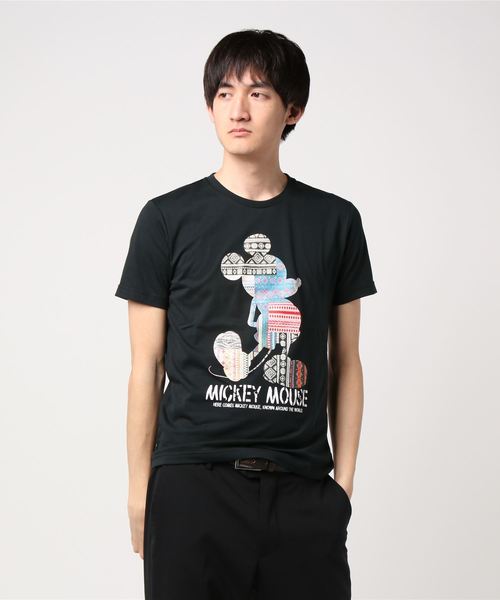 Voguish ヴォーギッシュ の クレイジーパターンミッキーシルエットtシャツ Tシャツ カットソー Wear