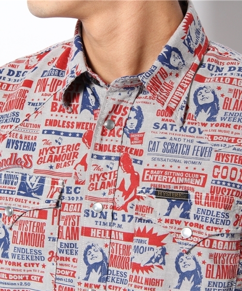 HYSTERIC GLAMOUR(ヒステリックグラマー)の「SHOW総柄長袖ウエスタンSH(シャツ/ブラウス・メンズ・ブルー系その他/グレー系その他・SMALL/MEDIUM/LARGE)」の5枚目の写真