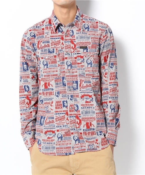 HYSTERIC GLAMOUR(ヒステリックグラマー)の「SHOW総柄長袖ウエスタンSH(シャツ/ブラウス・メンズ・ブルー系その他/グレー系その他・SMALL/MEDIUM/LARGE)」の9枚目の写真