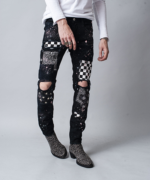 NO ID.(ノーアイディ)の「mp6312-NO ID.BLACK×OVERDESIGNストレッチデニムグランジスキニーPT パンツ(デニムパンツ・メンズ・ブラック/インディゴブルー・1/2/3)」の12枚目の写真