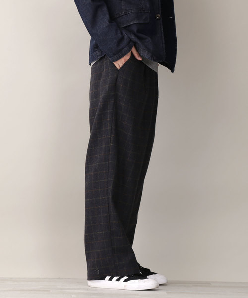 MONO-MART（モノマート）の「ウールブレンドブリティッシュチェックタックワイドパンツ（その他パンツ・メンズ・ブラック/ネイビー/グレー・M/L）」の13枚目の写真