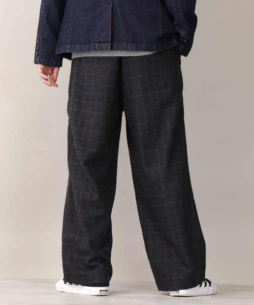 MONO-MART（モノマート）の「ウールブレンドブリティッシュチェックタックワイドパンツ（その他パンツ・メンズ・ブラック/ネイビー/グレー・M/L）」の14枚目の写真