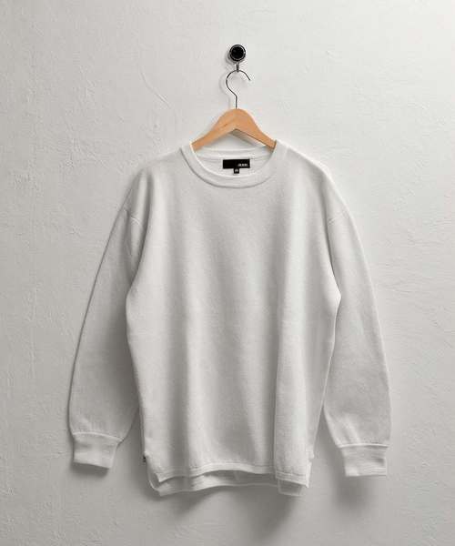 MinoriTY（マイノリティ）の「ミラノリブ サイドZIPビッグシルエットクルーネックニット ビッグニット（ニット/セーター・メンズ・ブラウン/チャコールグレー/ベージュ/ワイン/杢グレー/オフホワイト/ブラック・L/M）」の14枚目の写真