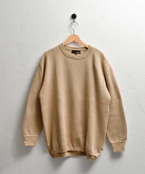 MinoriTY（マイノリティ）の「ミラノリブ サイドZIPビッグシルエットクルーネックニット ビッグニット（ニット/セーター・メンズ・ブラウン/チャコールグレー/ベージュ/ワイン/杢グレー/オフホワイト/ブラック・L/M）」の15枚目の写真