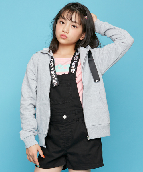 JENNI belle(ジェニィベル)の「ロゴテープZIPパーカー(パーカー)」|杢グレー