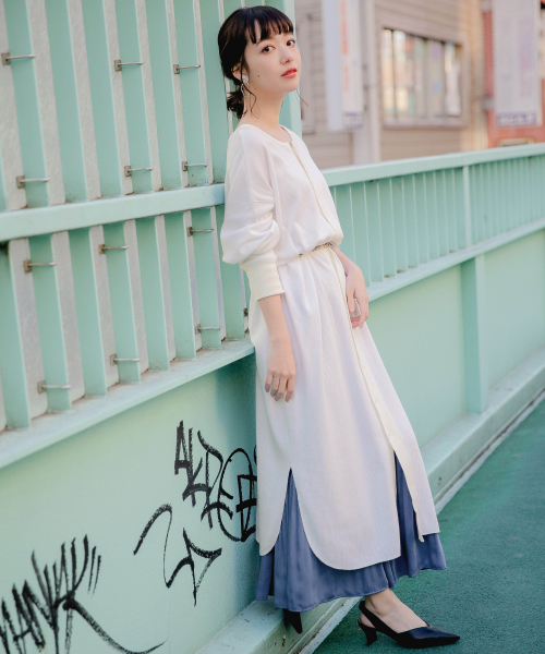 LOWRYS FARM（ローリーズファーム）の「２ＷＡＹハニカムワンピ　826753（ワンピース・レディース・オフホワイト/ブラック/カーキ・FREE）」の2枚目の写真