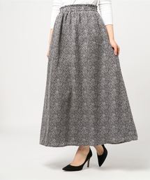 STYLEBLOCK | ポプリンレオパード柄ギャザーマキシスカート(スカート)