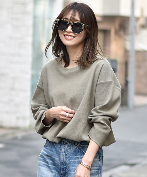 TRUNC(トランクエイティーエイト)の「Lit Waffle Tops(Tシャツ/カットソー・レディース・アイボリー/チャコールグレー/カーキ/モカ・FREE)」の1枚目の写真