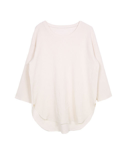 TRUNC(トランクエイティーエイト)の「Lit Waffle Tops(Tシャツ/カットソー・レディース・アイボリー/チャコールグレー/カーキ/モカ・FREE)」の5枚目の写真