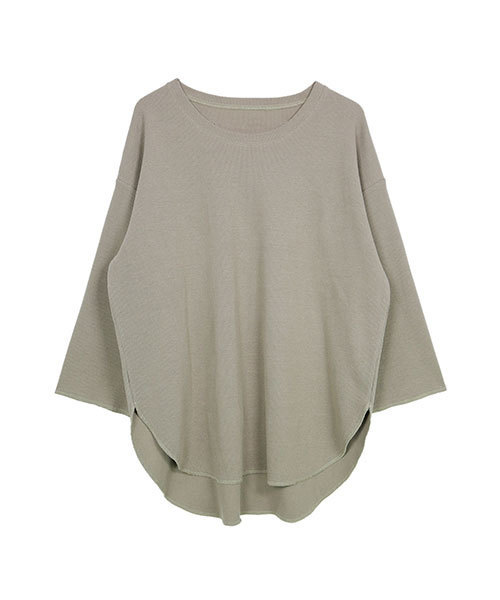 TRUNC(トランクエイティーエイト)の「Lit Waffle Tops(Tシャツ/カットソー・レディース・アイボリー/チャコールグレー/カーキ/モカ・FREE)」の8枚目の写真