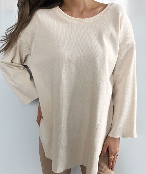 TRUNC(トランクエイティーエイト)の「Lit Waffle Tops(Tシャツ/カットソー・レディース・アイボリー/チャコールグレー/カーキ/モカ・FREE)」の22枚目の写真