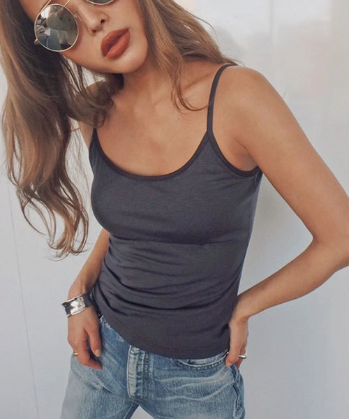 TRUNC(トランクエイティーエイト)の「Fleek Inner Tops(キャミソール・レディース・ホワイト/ネイビー/カーキ/グレー系その他/ブラック/その他・FREE)」の5枚目の写真