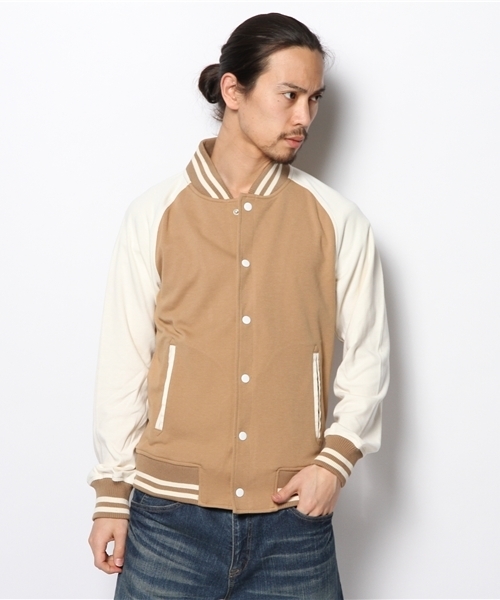 WEGO(ウィゴー)の「WEGO/スウェットスタジャン(スタジャン・メンズ・ブラック/ベージュ/ネイビー/ワイン・MEDIUM/LARGE)」の1枚目の写真