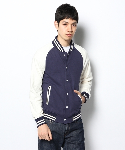 WEGO(ウィゴー)の「WEGO/スウェットスタジャン(スタジャン・メンズ・ブラック/ベージュ/ネイビー/ワイン・MEDIUM/LARGE)」の3枚目の写真