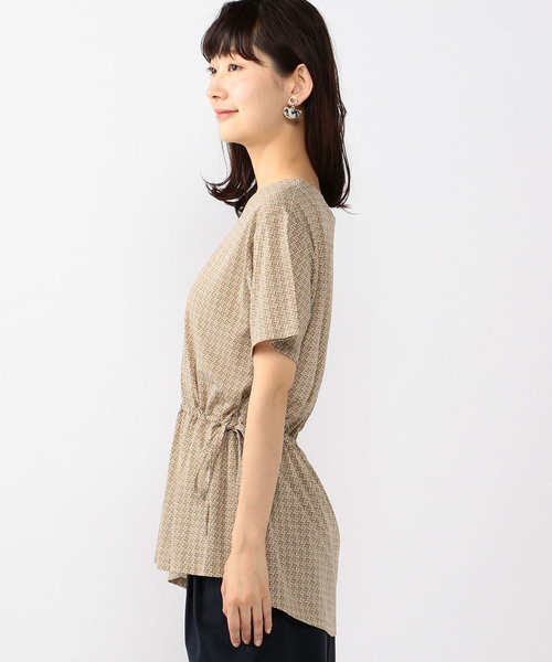 A/C DESIGN BY ALPHA CUBIC（エーシーデザインバイアルファキュービック）の「ウエストギャザーチュニック（Tシャツ/カットソー・レディース・ブラック/ベージュ/オフホワイト・M size/L size）」の15枚目の写真