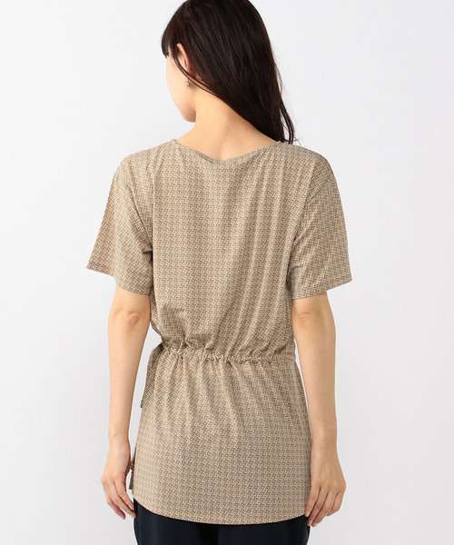 A/C DESIGN BY ALPHA CUBIC（エーシーデザインバイアルファキュービック）の「ウエストギャザーチュニック（Tシャツ/カットソー・レディース・ブラック/ベージュ/オフホワイト・M size/L size）」の12枚目の写真