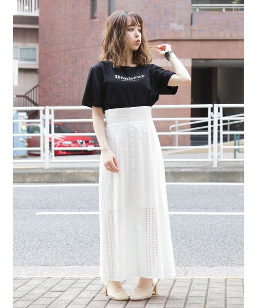 dazzlin（ダズリン）の「レディライクコットンスカート（スカート・レディース・オフホワイト/ブラック/ブラウン・SMALL/MEDIUM）」の16枚目の写真