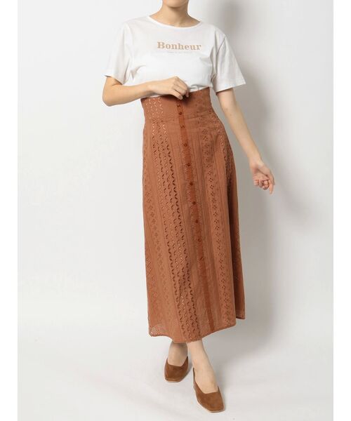 dazzlin（ダズリン）の「レディライクコットンスカート（スカート・レディース・オフホワイト/ブラック/ブラウン・SMALL/MEDIUM）」の13枚目の写真