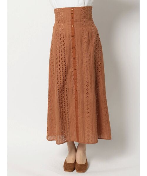 dazzlin（ダズリン）の「レディライクコットンスカート（スカート・レディース・オフホワイト/ブラック/ブラウン・SMALL/MEDIUM）」の12枚目の写真