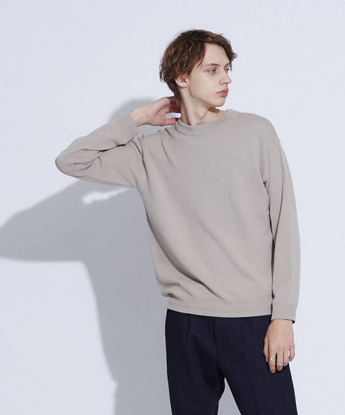 ABAHOUSE（アバハウス）の「タック カノコ プルオーバー ニット（ニット/セーター・メンズ・ネイビー/オレンジ系その他/グレイッシュベージュ/グレイッシュブルー・50/46/48/44）」の2枚目の写真