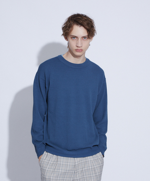 ABAHOUSE（アバハウス）の「タック カノコ プルオーバー ニット（ニット/セーター・メンズ・ネイビー/オレンジ系その他/グレイッシュベージュ/グレイッシュブルー・50/46/48/44）」の4枚目の写真