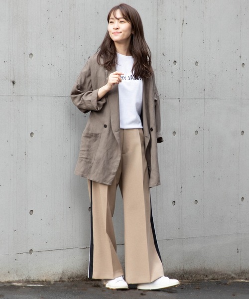 miniyu（ミニュウ）の「La SRIC/サイドラインパンツ（その他パンツ・レディース・カーキ/ピンク/モカ/ライトベージュ・MEDIUM）」の19枚目の写真