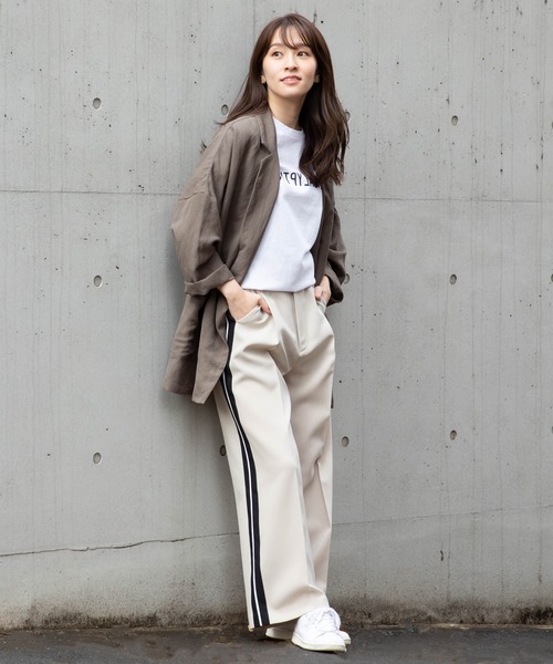 miniyu（ミニュウ）の「La SRIC/サイドラインパンツ（その他パンツ・レディース・カーキ/ピンク/モカ/ライトベージュ・MEDIUM）」の20枚目の写真