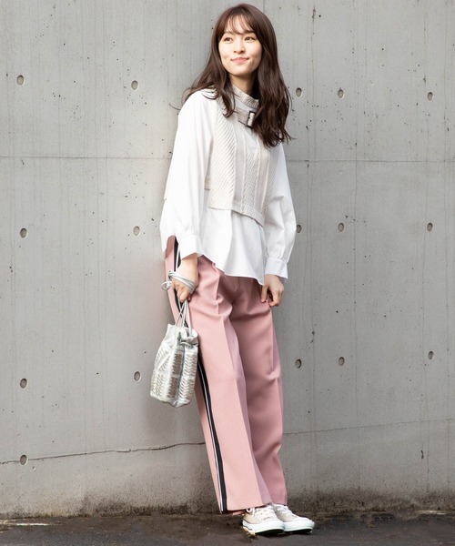 miniyu（ミニュウ）の「La SRIC/サイドラインパンツ（その他パンツ・レディース・カーキ/ピンク/モカ/ライトベージュ・MEDIUM）」の18枚目の写真