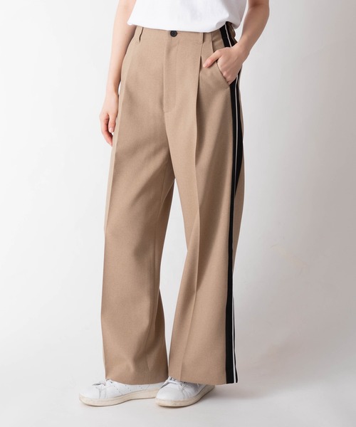 miniyu（ミニュウ）の「La SRIC/サイドラインパンツ（その他パンツ・レディース・カーキ/ピンク/モカ/ライトベージュ・MEDIUM）」の8枚目の写真