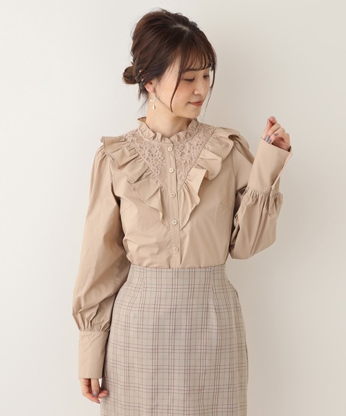 one after another NICE CLAUP（ワンアフターアナザーナイスクラップ）の「フリルレースブラウス（シャツ/ブラウス・レディース・オフホワイト/ベージュ/カーキ・FREE）」の16枚目の写真