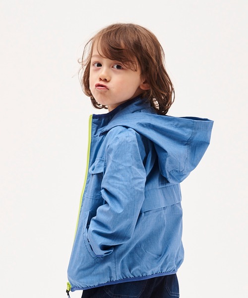 RUGGEDWORKS（ラゲッドワークス）の「無地ポケッタブルポリデニムジャケット　ユニセックス（その他アウター・キッズ・ブルー/ネイビー・140cm/100cm/110cm/130cm/120cm/150cm/90㎝）」の6枚目の写真