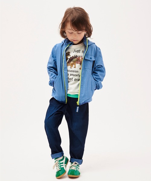 RUGGEDWORKS（ラゲッドワークス）の「無地ポケッタブルポリデニムジャケット　ユニセックス（その他アウター・キッズ・ブルー/ネイビー・140cm/100cm/110cm/130cm/120cm/150cm/90㎝）」の7枚目の写真