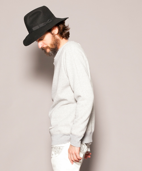 MONKEY TIME（モンキータイム）の「MT ∴ TC ウラケ ダメージ カットソー  ◆（Tシャツ/カットソー・メンズ・ブラック/ライトグレー・MEDIUM/SMALL/LARGE/X-LARGE）」の5枚目の写真