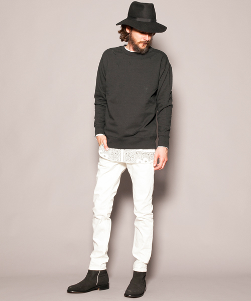 MONKEY TIME（モンキータイム）の「MT ∴ TC ウラケ ダメージ カットソー  ◆（Tシャツ/カットソー・メンズ・ブラック/ライトグレー・MEDIUM/SMALL/LARGE/X-LARGE）」の7枚目の写真