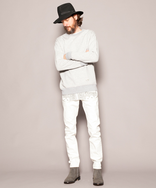 MONKEY TIME（モンキータイム）の「MT ∴ TC ウラケ ダメージ カットソー  ◆（Tシャツ/カットソー・メンズ・ブラック/ライトグレー・MEDIUM/SMALL/LARGE/X-LARGE）」の8枚目の写真