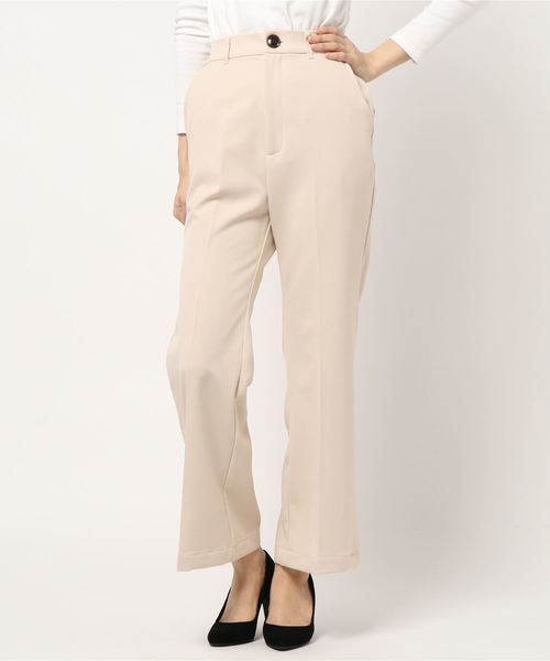 one way（ワンウェイ）の「センタープレスフレアーパンツ（その他パンツ・レディース・ブラック/ホワイト/ライトピンク/ライトブラウン・M）」の2枚目の写真