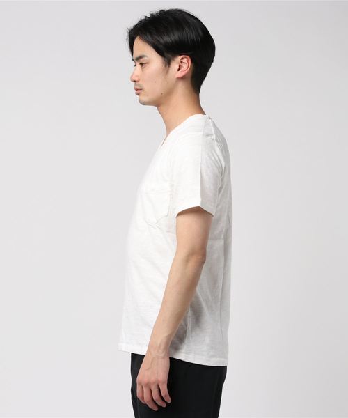 Healthknit(ヘルスニット)の「【 Healthknit / ヘルスニット 】スラブVネック半袖ポケットTシャツ 5223 SIP(Tシャツ/カットソー・メンズ・ネイビー/グレー/オフホワイト/アイボリー/ワイン・SMALL/MEDIUM/LARGE)」の6枚目の写真