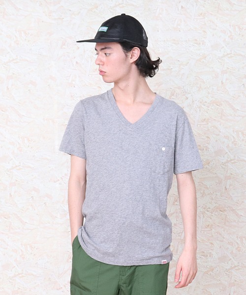 Healthknit(ヘルスニット)の「【 Healthknit / ヘルスニット 】スラブVネック半袖ポケットTシャツ 5223 SIP(Tシャツ/カットソー・メンズ・ネイビー/グレー/オフホワイト/アイボリー/ワイン・SMALL/MEDIUM/LARGE)」の9枚目の写真