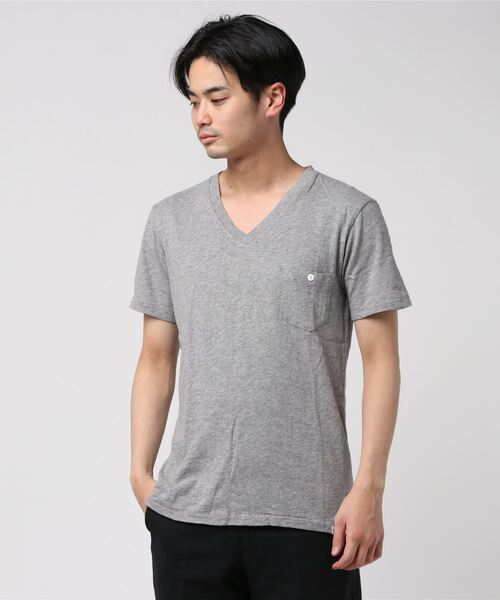 Healthknit(ヘルスニット)の「【 Healthknit / ヘルスニット 】スラブVネック半袖ポケットTシャツ 5223 SIP(Tシャツ/カットソー・メンズ・ネイビー/グレー/オフホワイト/アイボリー/ワイン・SMALL/MEDIUM/LARGE)」の12枚目の写真
