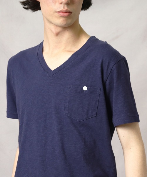Healthknit(ヘルスニット)の「【 Healthknit / ヘルスニット 】スラブVネック半袖ポケットTシャツ 5223 SIP(Tシャツ/カットソー・メンズ・ネイビー/グレー/オフホワイト/アイボリー/ワイン・SMALL/MEDIUM/LARGE)」の17枚目の写真