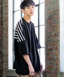 ミニ裏毛 / ハイブリッド ボーダー オーバーサイズ スピンドル ビッグTシャツ