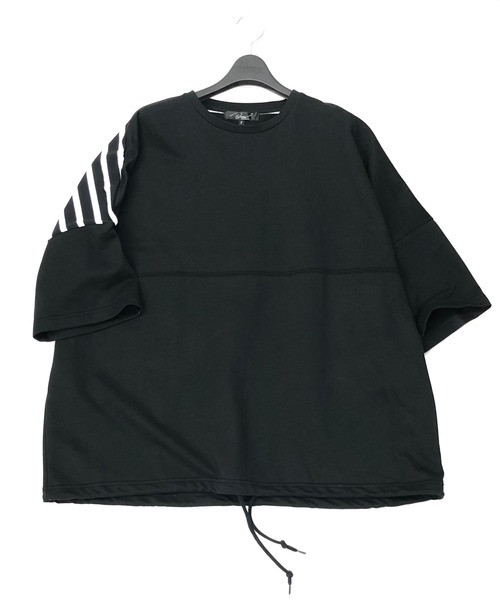 Beno(ビーノ)の「ミニ裏毛 / ハイブリッド ボーダー オーバーサイズ スピンドル ビッグTシャツ(Tシャツ/カットソー・メンズ・オフホワイト/ベージュ/ブラック・FREE)」の10枚目の写真