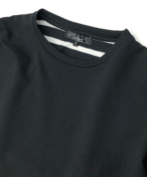 Beno(ビーノ)の「ミニ裏毛 / ハイブリッド ボーダー オーバーサイズ スピンドル ビッグTシャツ(Tシャツ/カットソー・メンズ・オフホワイト/ベージュ/ブラック・FREE)」の13枚目の写真