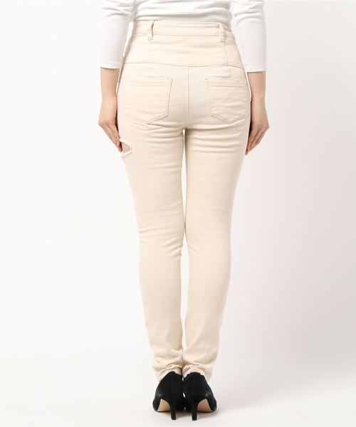 one way（ワンウェイ）の「サイドスラッシュスキニー（デニムパンツ・レディース・ホワイト/ブラック/ブルー/ダークブルー・S/M）」の6枚目の写真